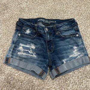 American Eagle Outfitters Distressed Blue Jean Shorts